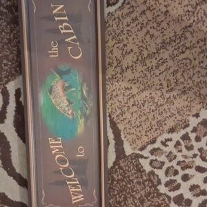 Charming Brown Cabin Welcome Sign
